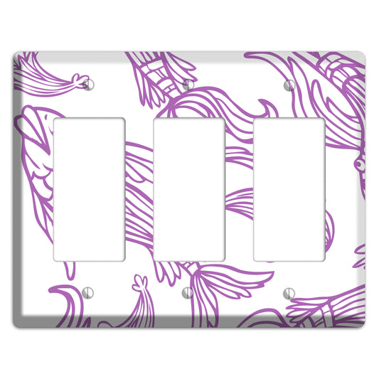 Purple and White Koi 3 Rocker Wallplate