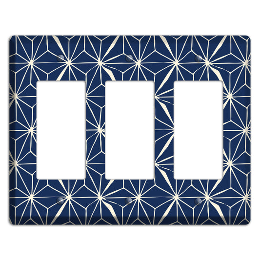 Navy Geometric Tile 3 Rocker Wallplate