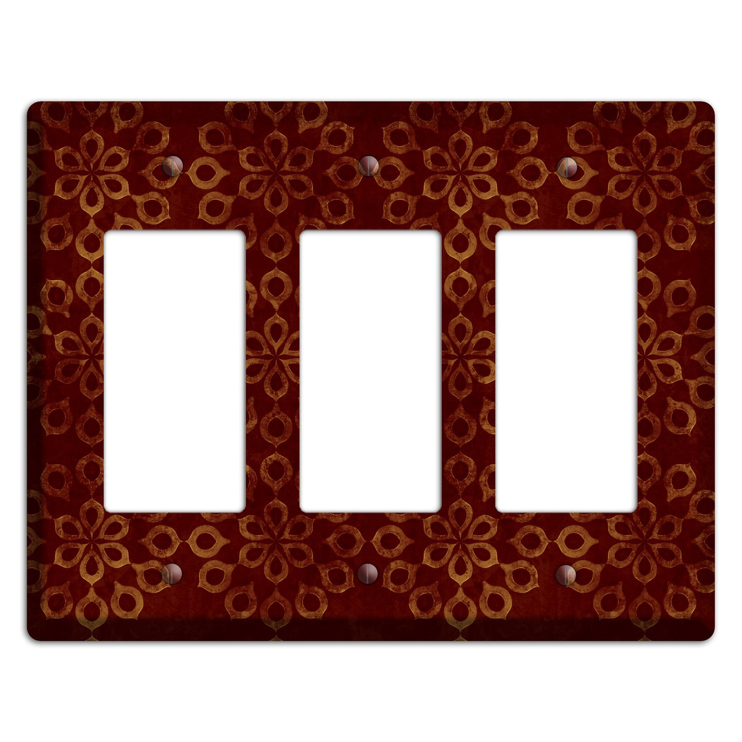 Maroon Grunge Suzani 3 Rocker Wallplate