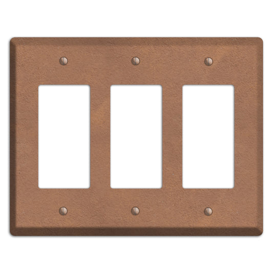 Stucoo Brown 3 Rocker Wallplate