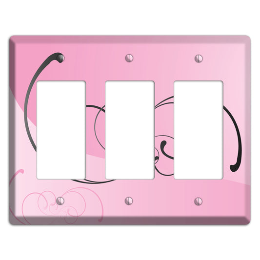 Pink Swoop 3 Rocker Wallplate