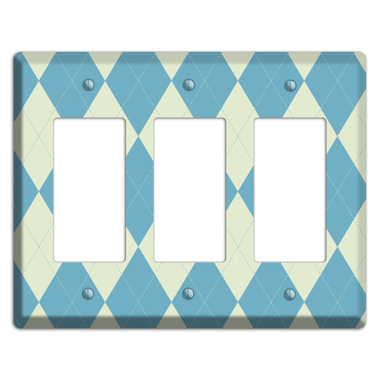 Mustard and Black Plaid 3 Rocker Wallplate