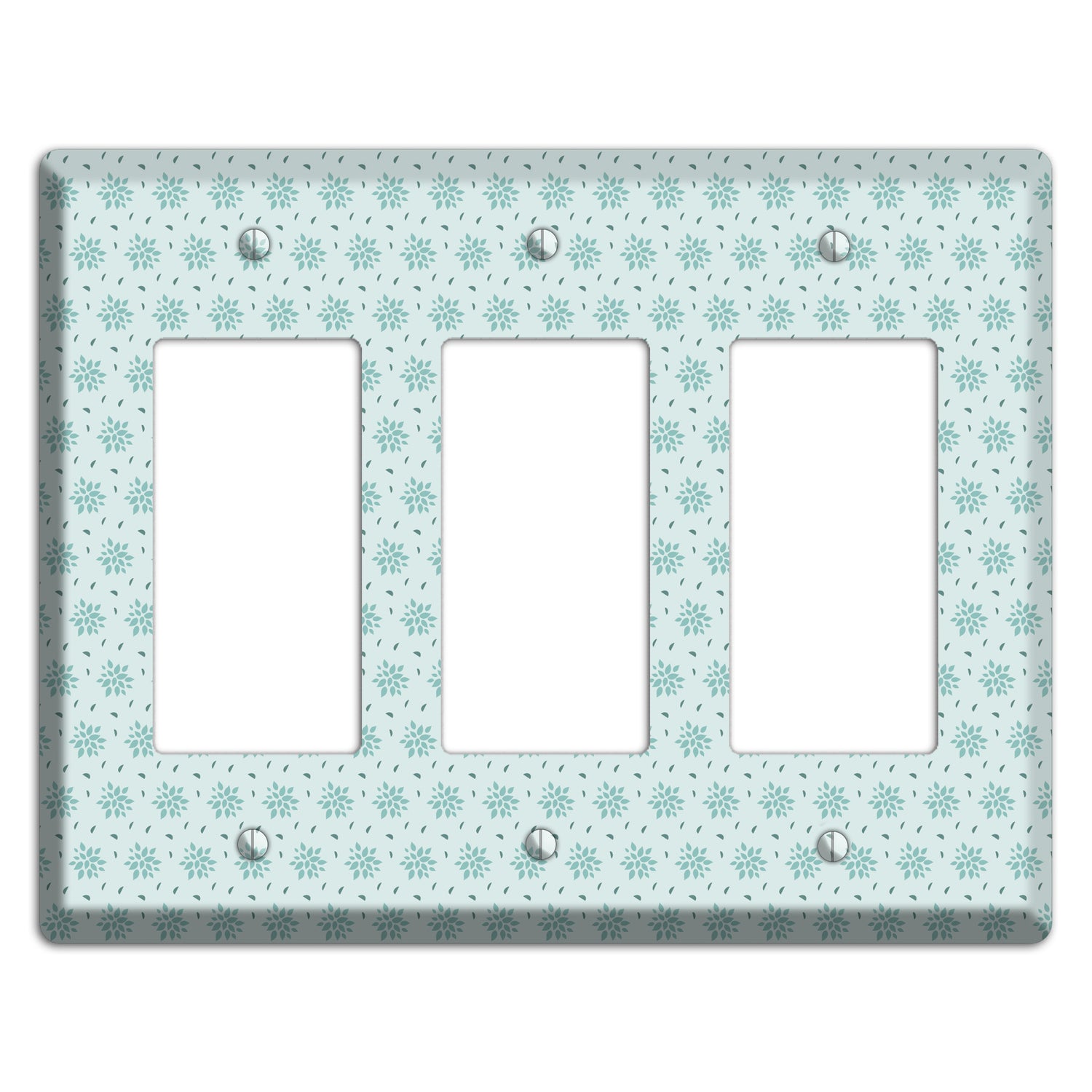 Soft Blue Calico 3 Rocker Wallplate