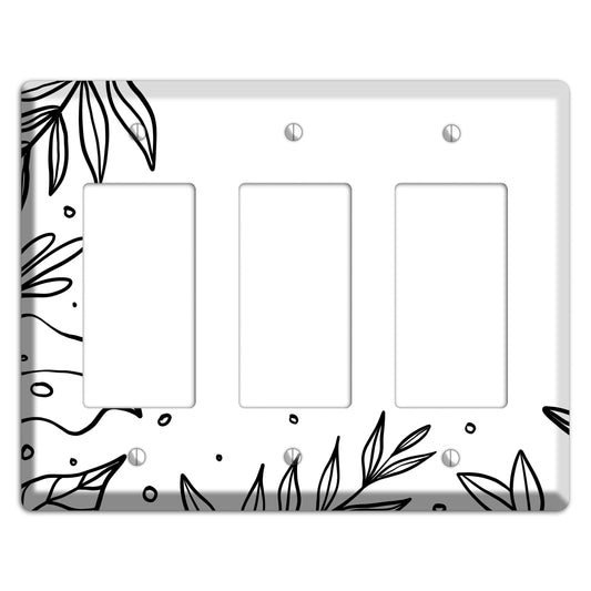 Hand-Drawn Floral 14 3 Rocker Wallplate