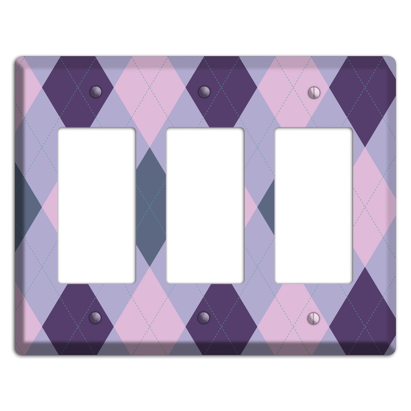 Orange and Tan Argyle 3 Rocker Wallplate