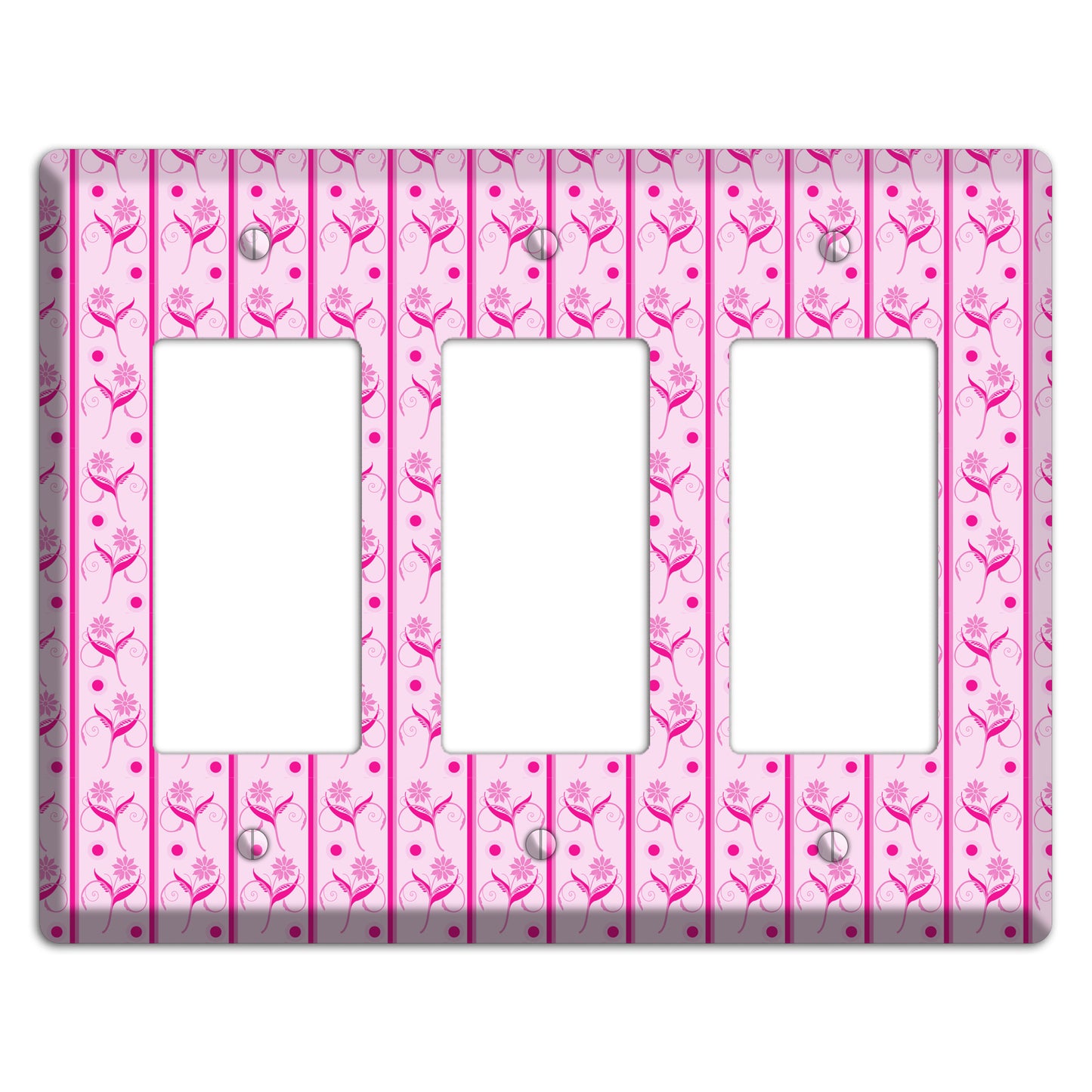 Pink Floral Pattern 3 Rocker Wallplate