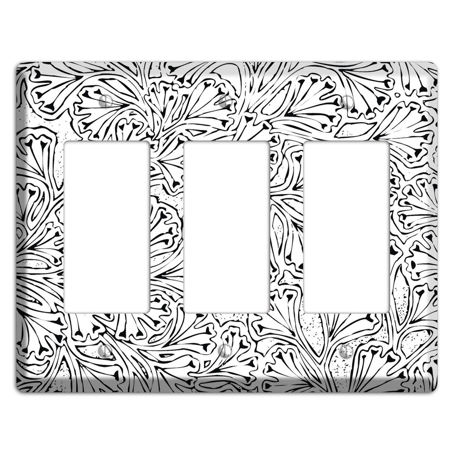 Deco Aqua Interlocking Floral 3 Rocker Wallplate