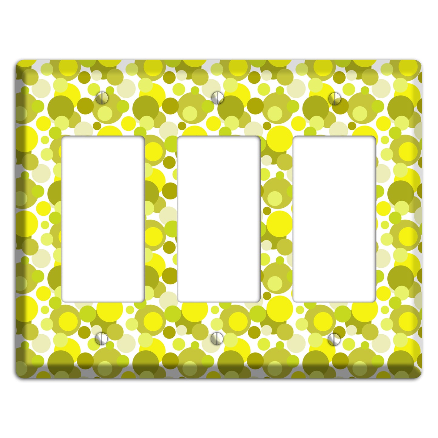 Multi Olive Bubble Dots 3 Rocker Wallplate