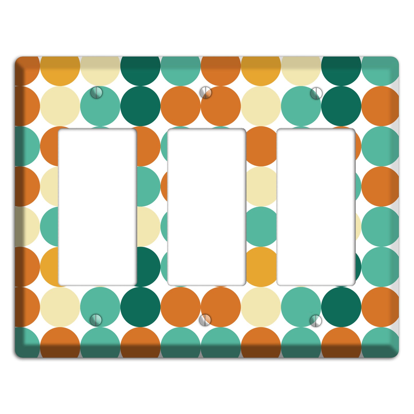 Multi Umber Jade Tiled Dots 3 Rocker Wallplate