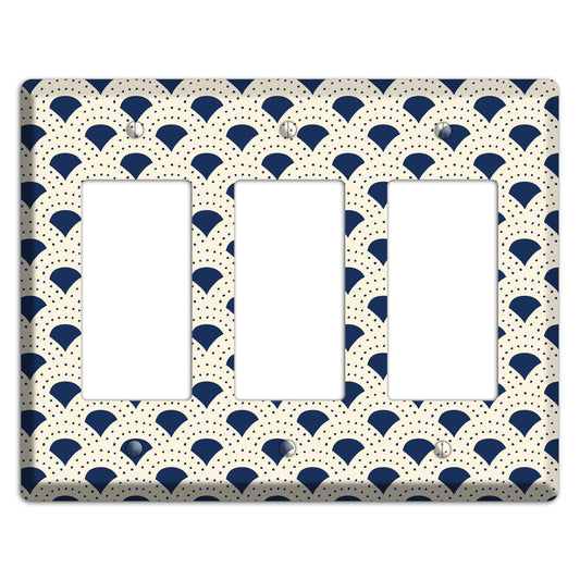 Navy Confetti Fan 3 Rocker Wallplate