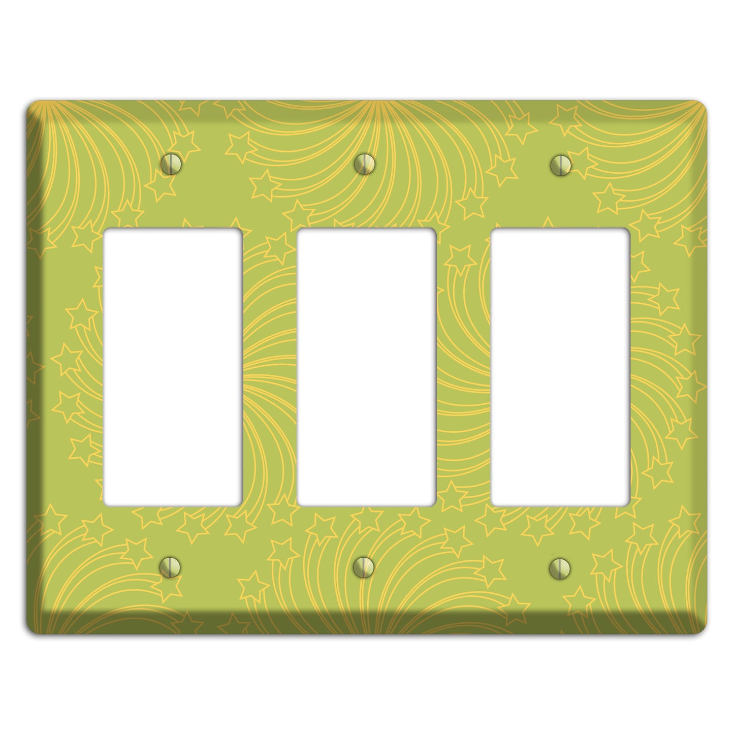 Multi Lime Star Swirl 3 Rocker Wallplate