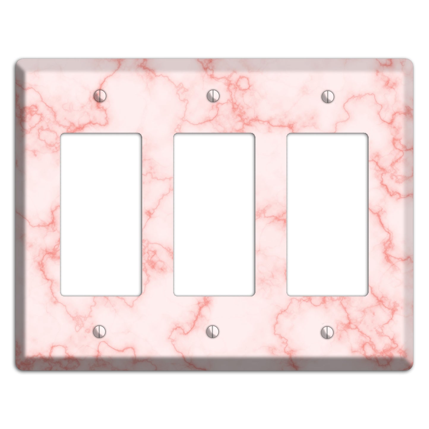 Pink Stained Marble 3 Rocker Wallplate