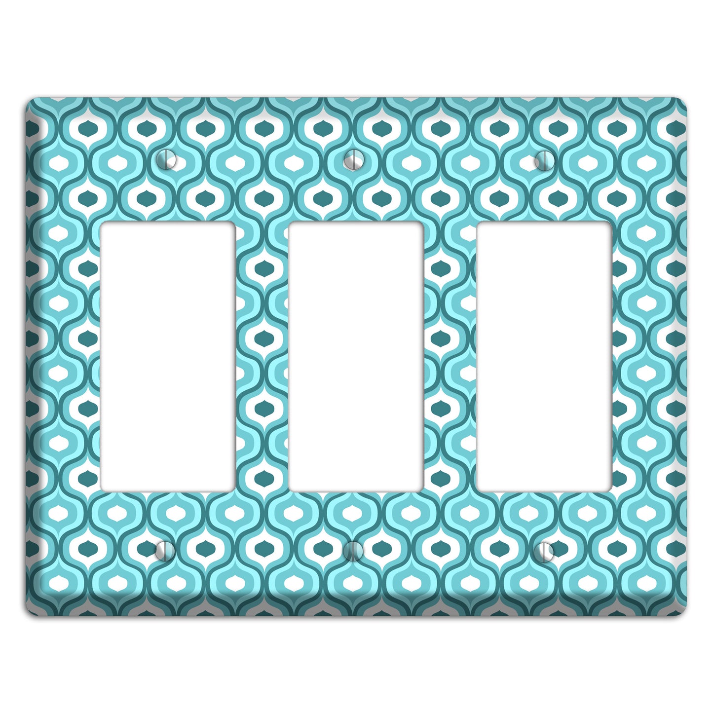 Multi Turquoise Double Scallop 2 3 Rocker Wallplate