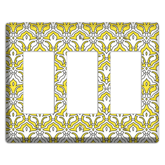 Yellow Scallop Tapestry 3 Rocker Wallplate