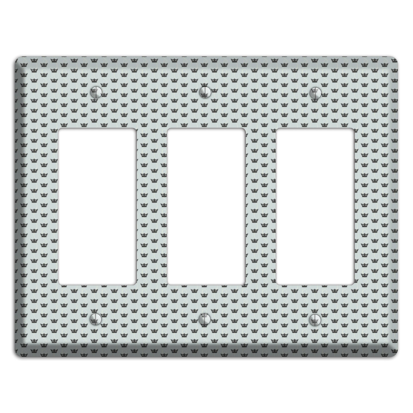 Dusty Blue with Crowns 3 Rocker Wallplate