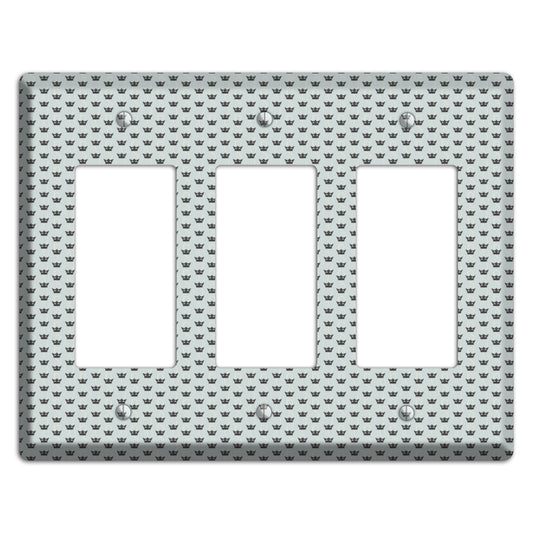 Dusty Blue with Crowns 3 Rocker Wallplate