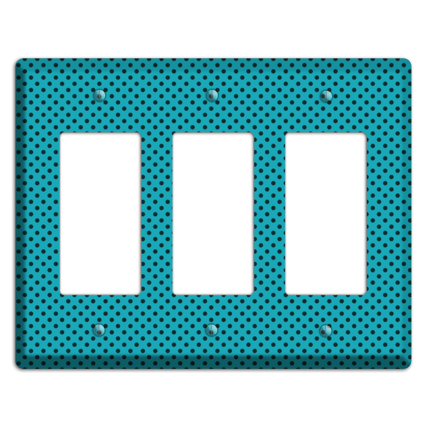 Turquoise with Polka Dots 3 Rocker Wallplate