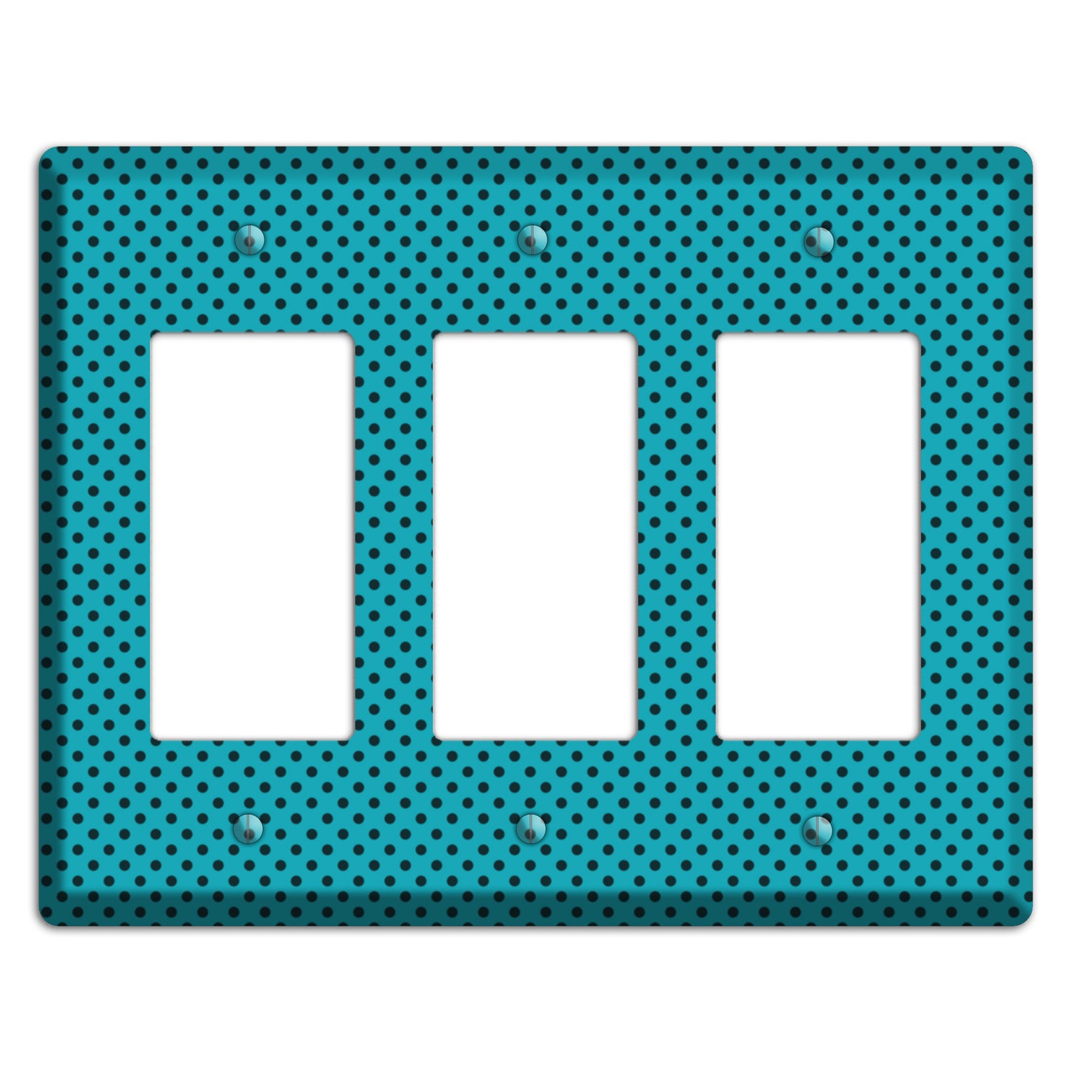 Turquoise with Polka Dots 3 Rocker Wallplate