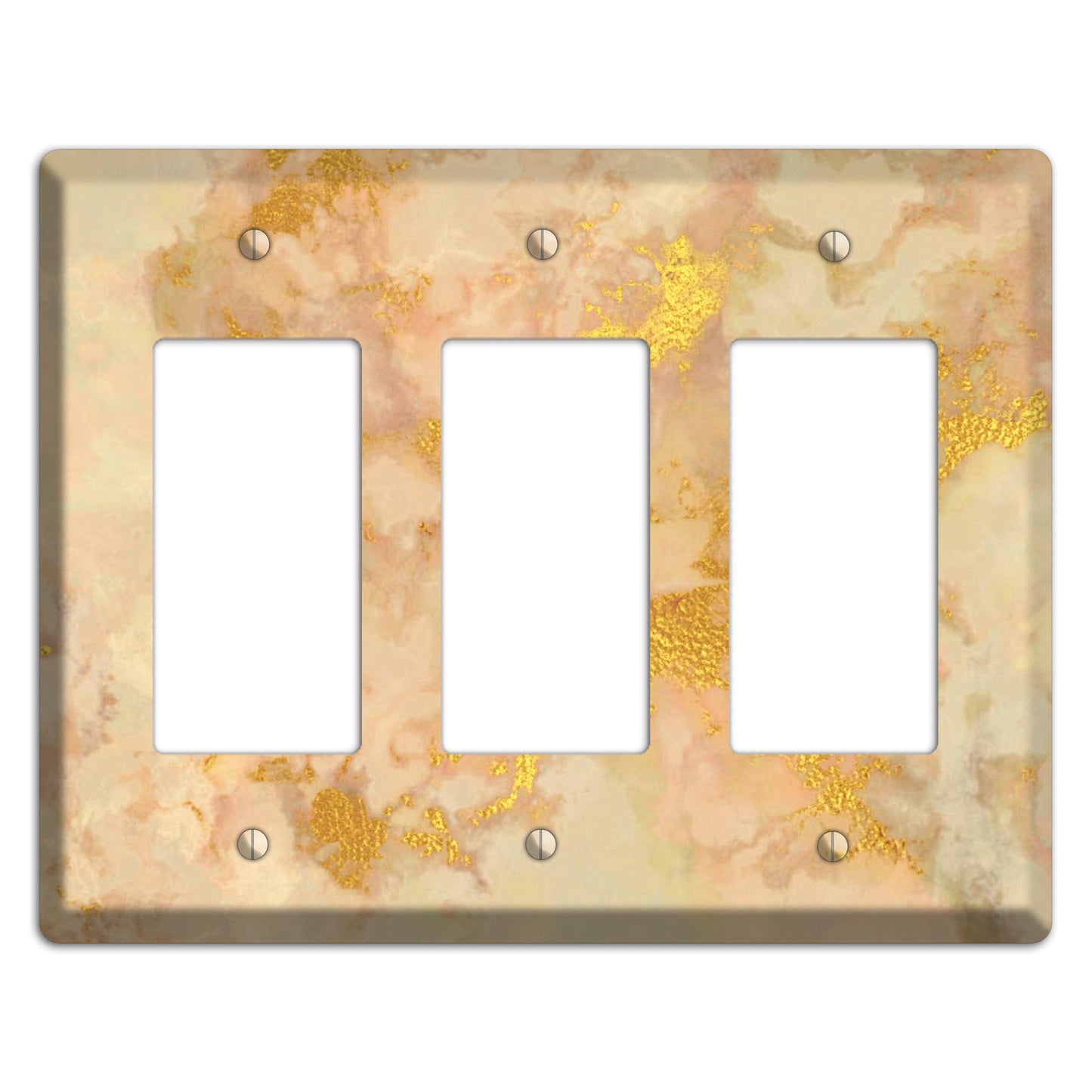 Old Gold Marble 3 Rocker Wallplate