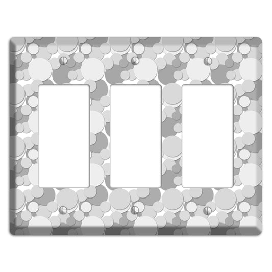 Multi Grey Bubble Dots 3 Rocker Wallplate