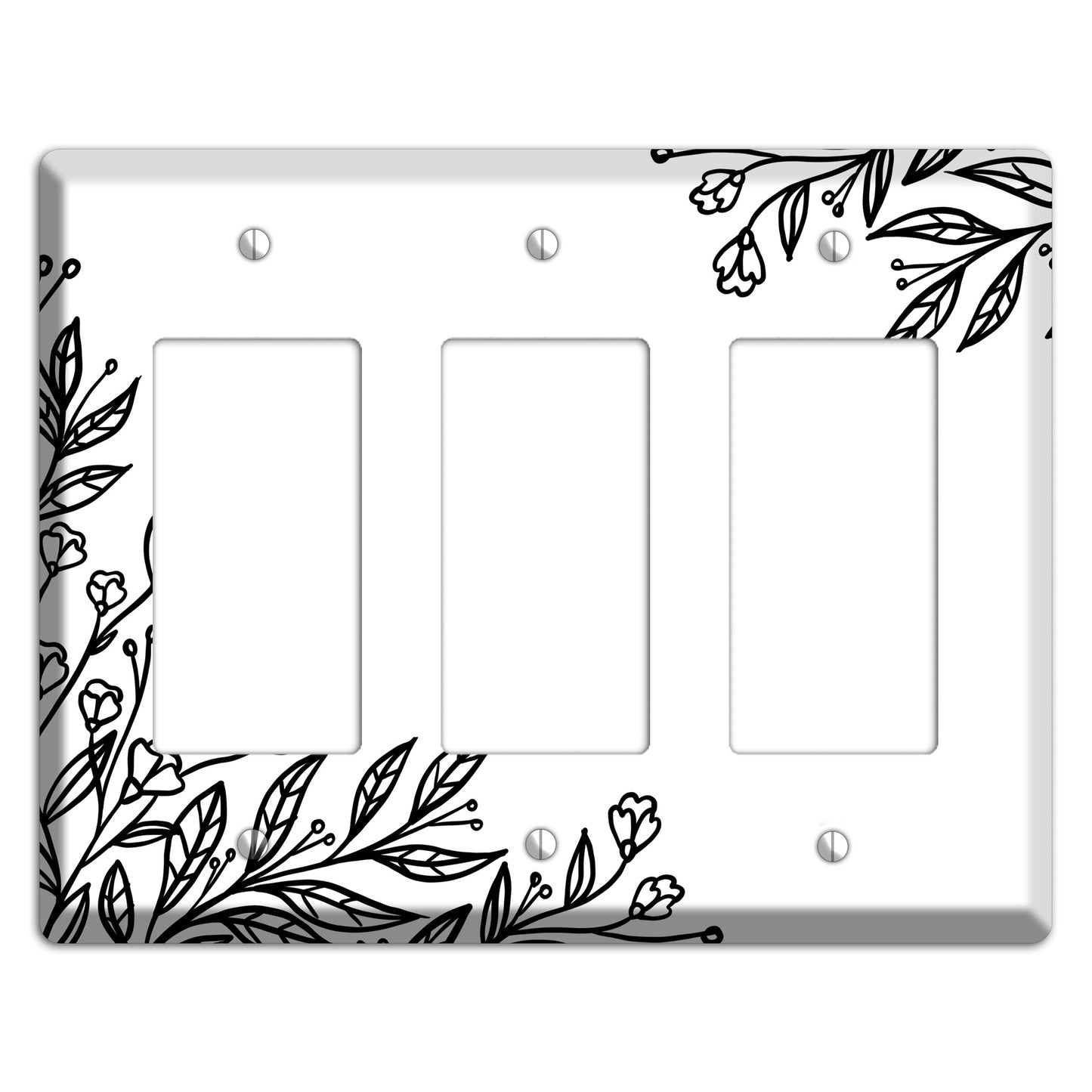 Hand-Drawn Floral 2 3 Rocker Wallplate