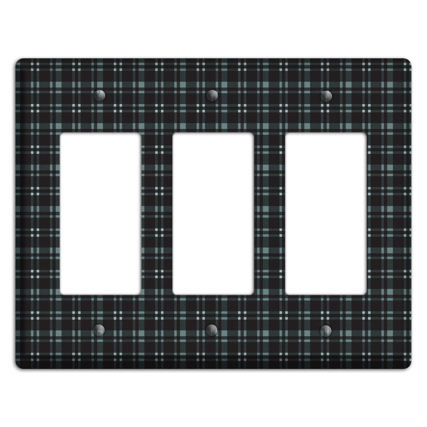 Black Plaid 3 Rocker Wallplate