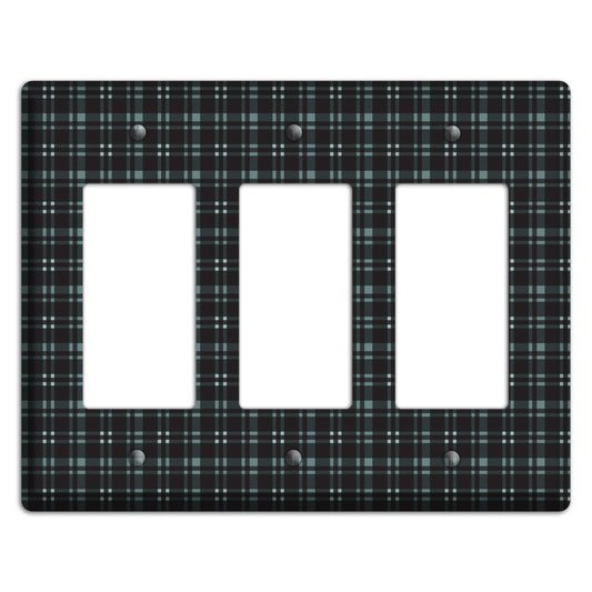 Black Plaid 3 Rocker Wallplate