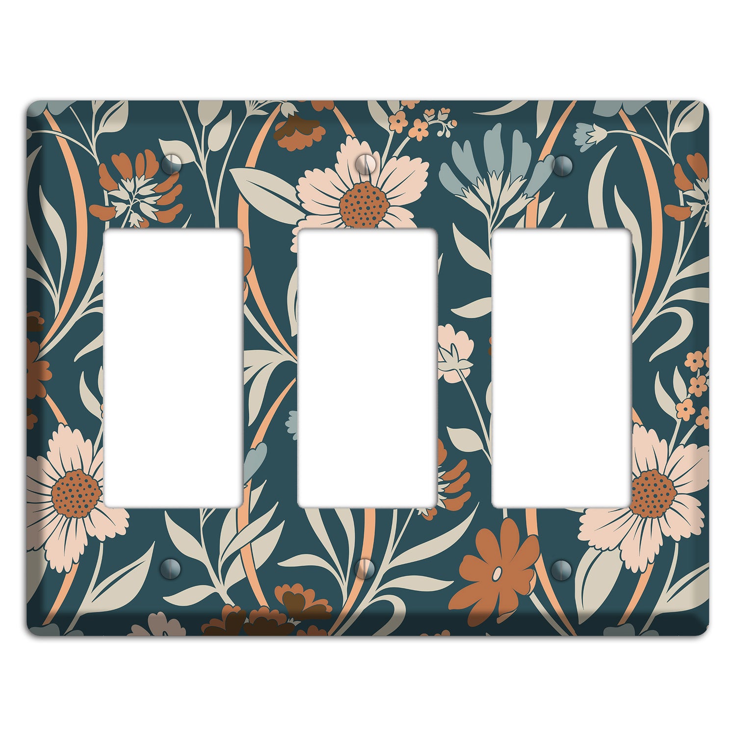 Summer Floral 1 3 Rocker Wallplate