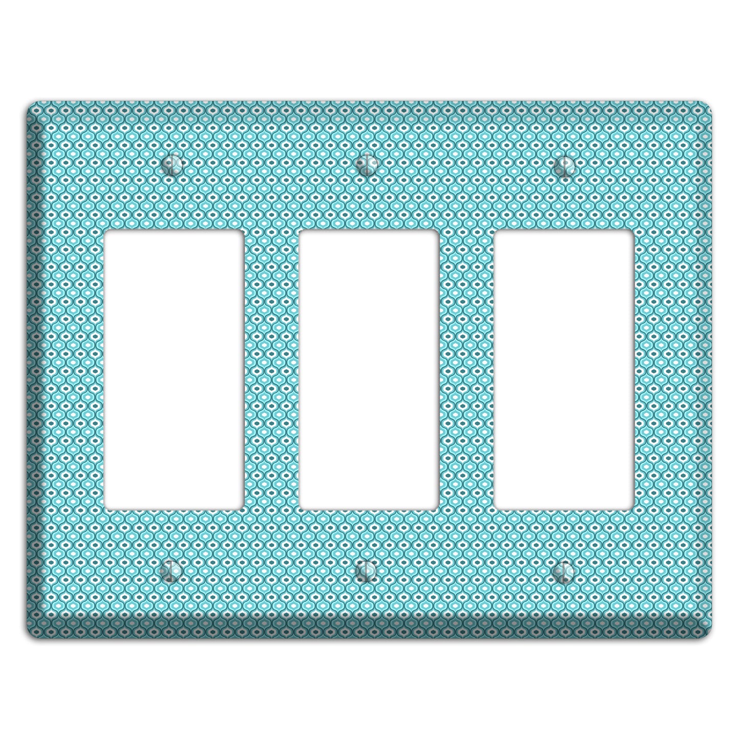 Turquoise Tiny Double Scallop 3 Rocker Wallplate