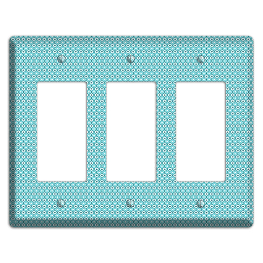 Turquoise Tiny Double Scallop 3 Rocker Wallplate