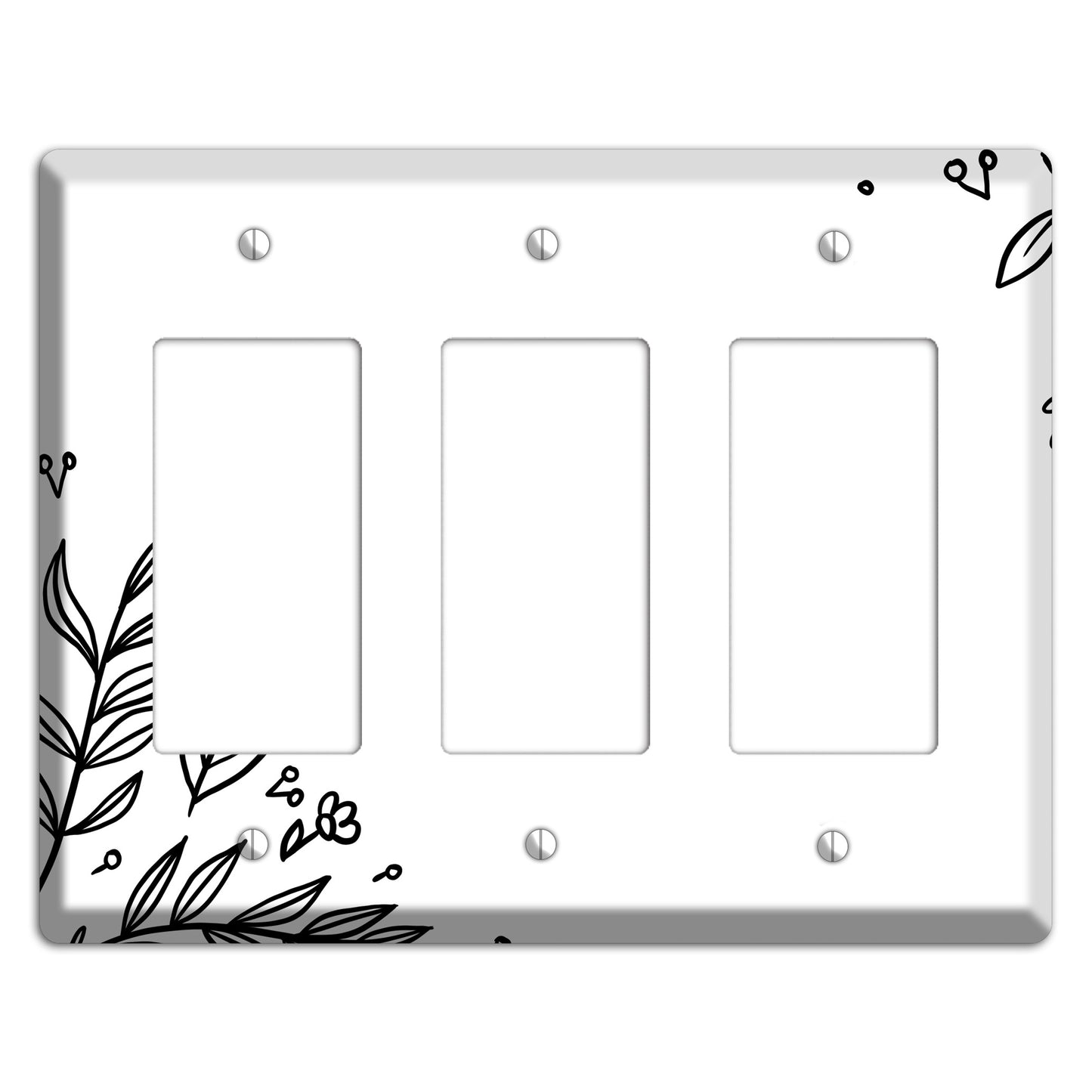 Hand-Drawn Floral 32 3 Rocker Wallplate