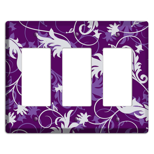 Purple Victorian 3 Rocker Wallplate