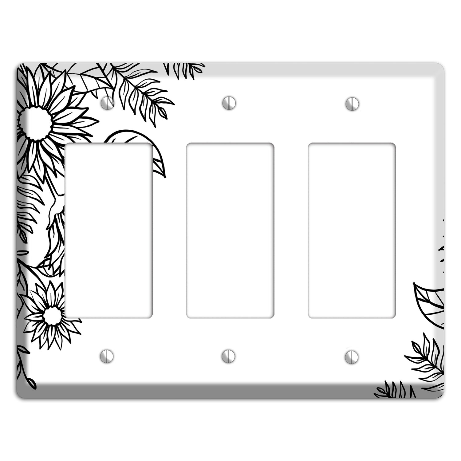 Hand-Drawn Floral 5 3 Rocker Wallplate