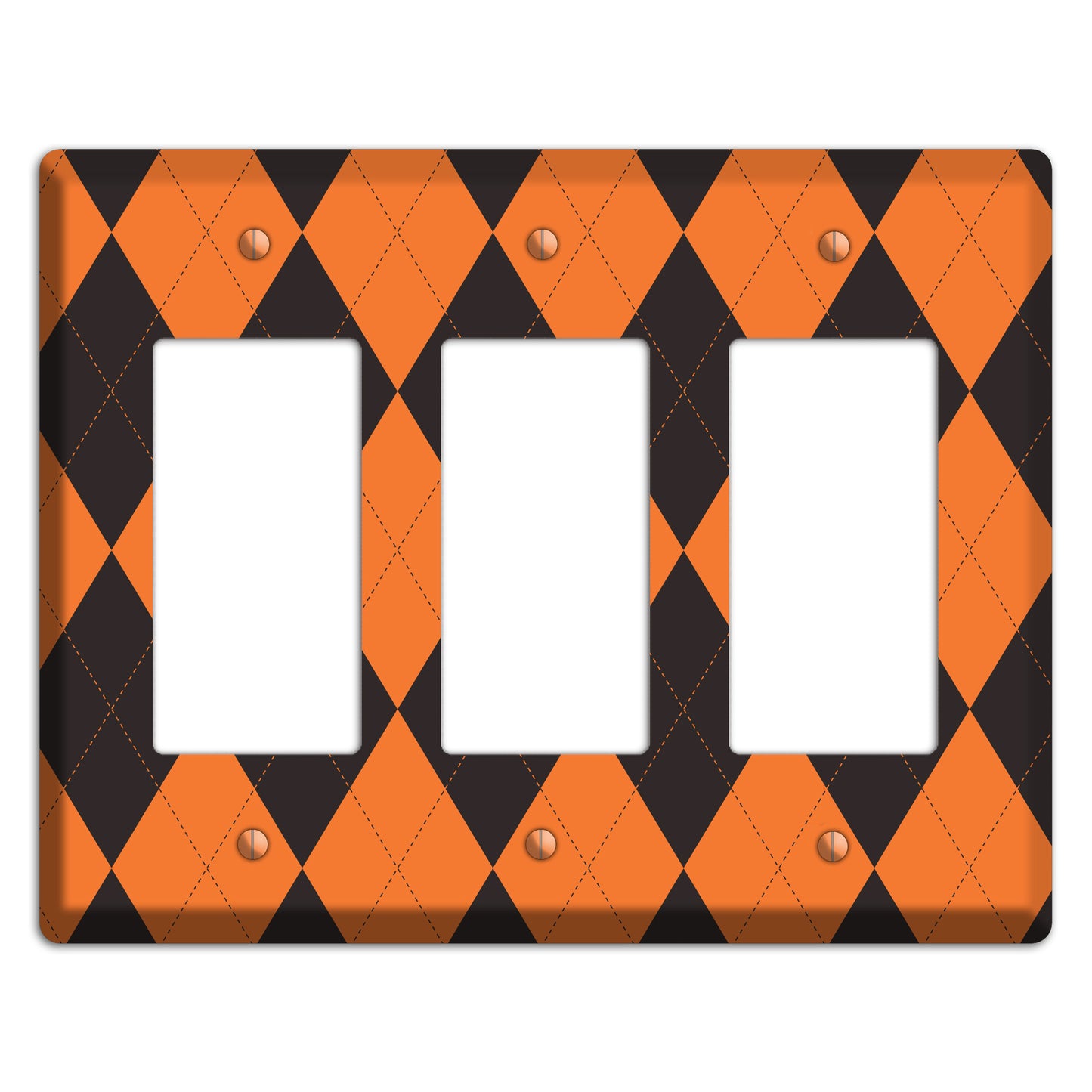 Orange Argyle 3 Rocker Wallplate