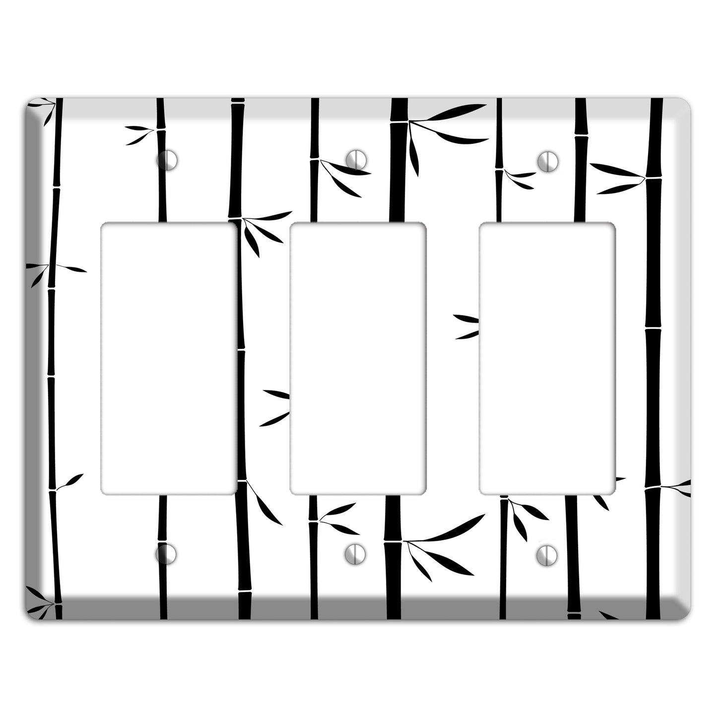 Black and White Bamboo 3 Rocker Wallplate