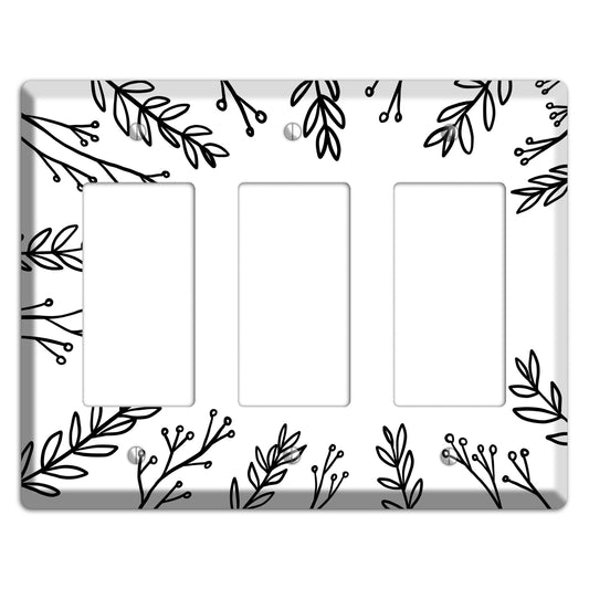 Hand-Drawn Leaves 9 3 Rocker Wallplate