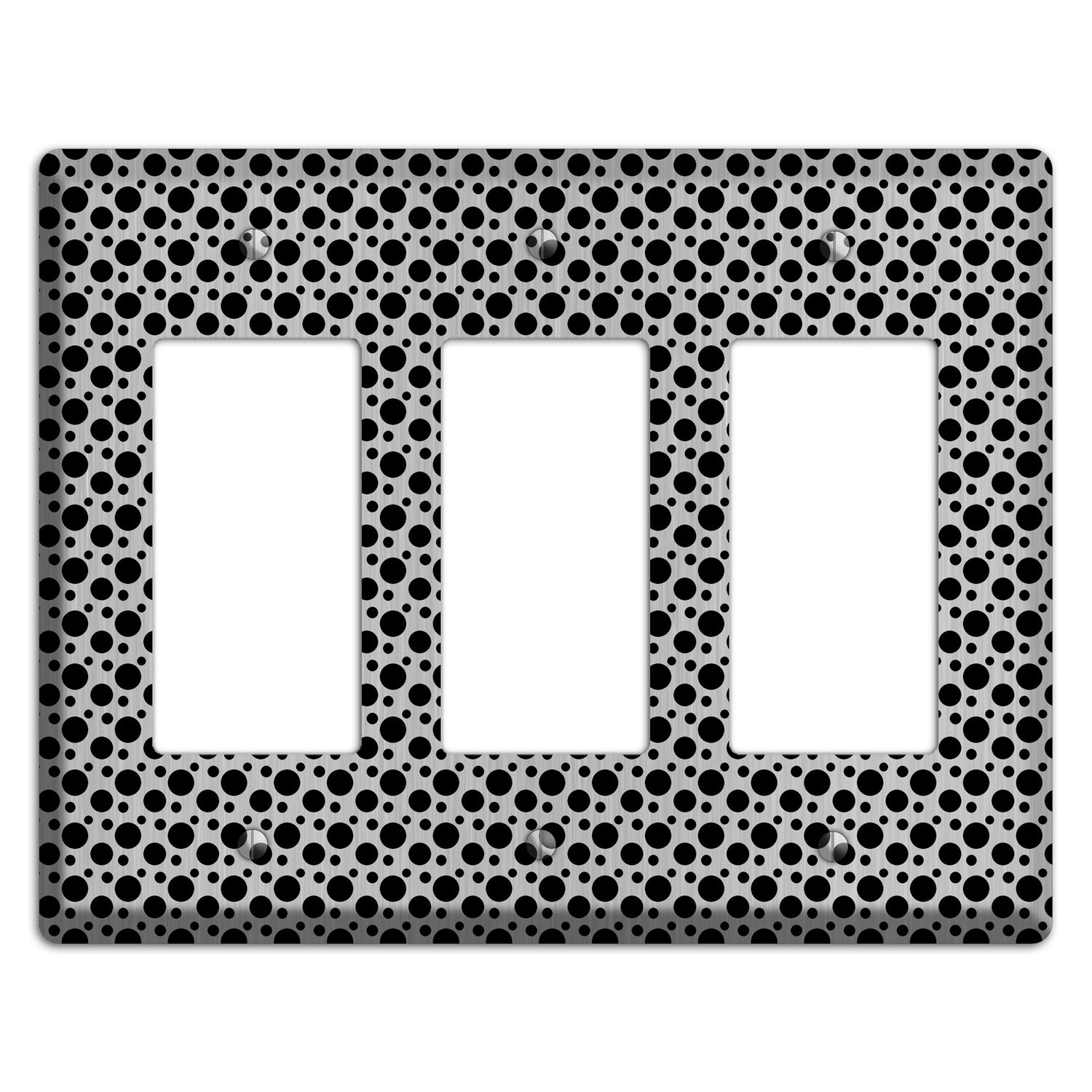 Small and Tiny Polka Dots Stainless 3 Rocker Wallplate