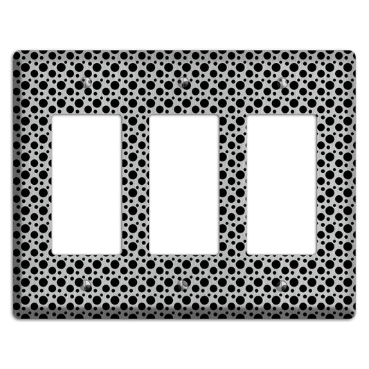 Small and Tiny Polka Dots Stainless 3 Rocker Wallplate