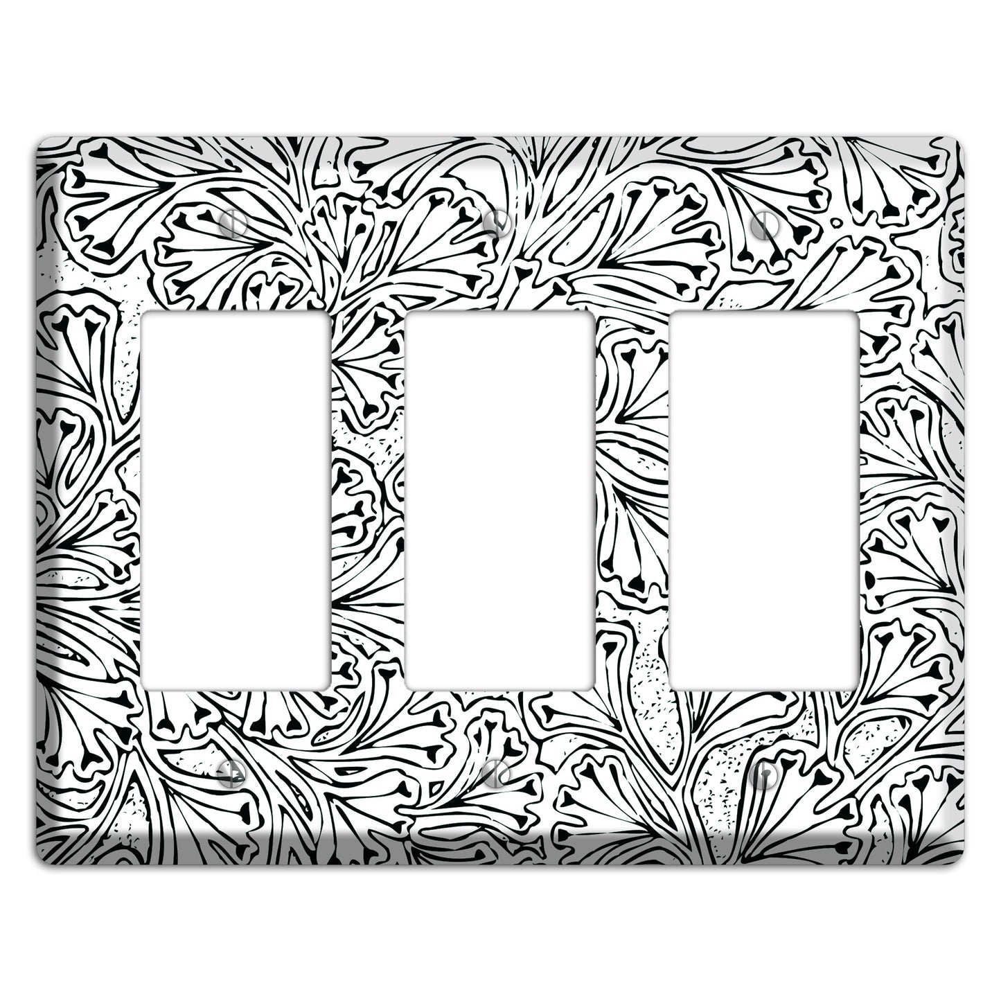 Deco Olive Interlocking Floral 3 Rocker Wallplate