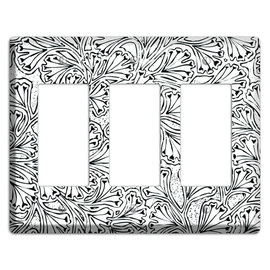 Deco Olive Interlocking Floral 3 Rocker Wallplate