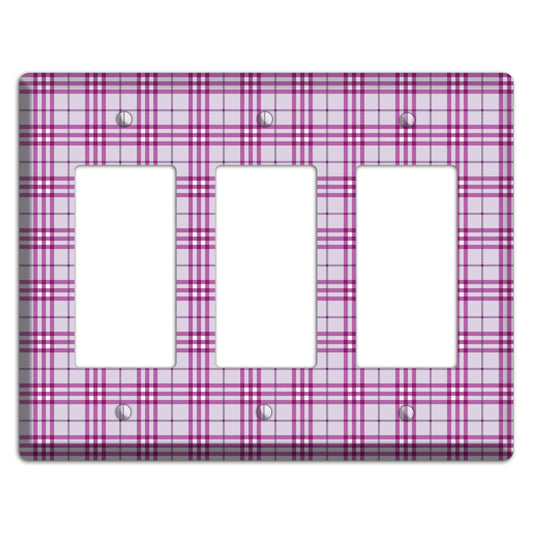 Purple Plaid 3 Rocker Wallplate