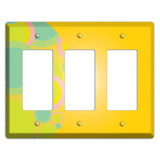 Yellow Circles 3 Rocker Wallplate