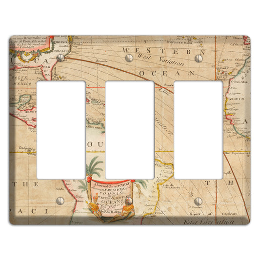 Map of Latin America 3 Rocker Wallplate