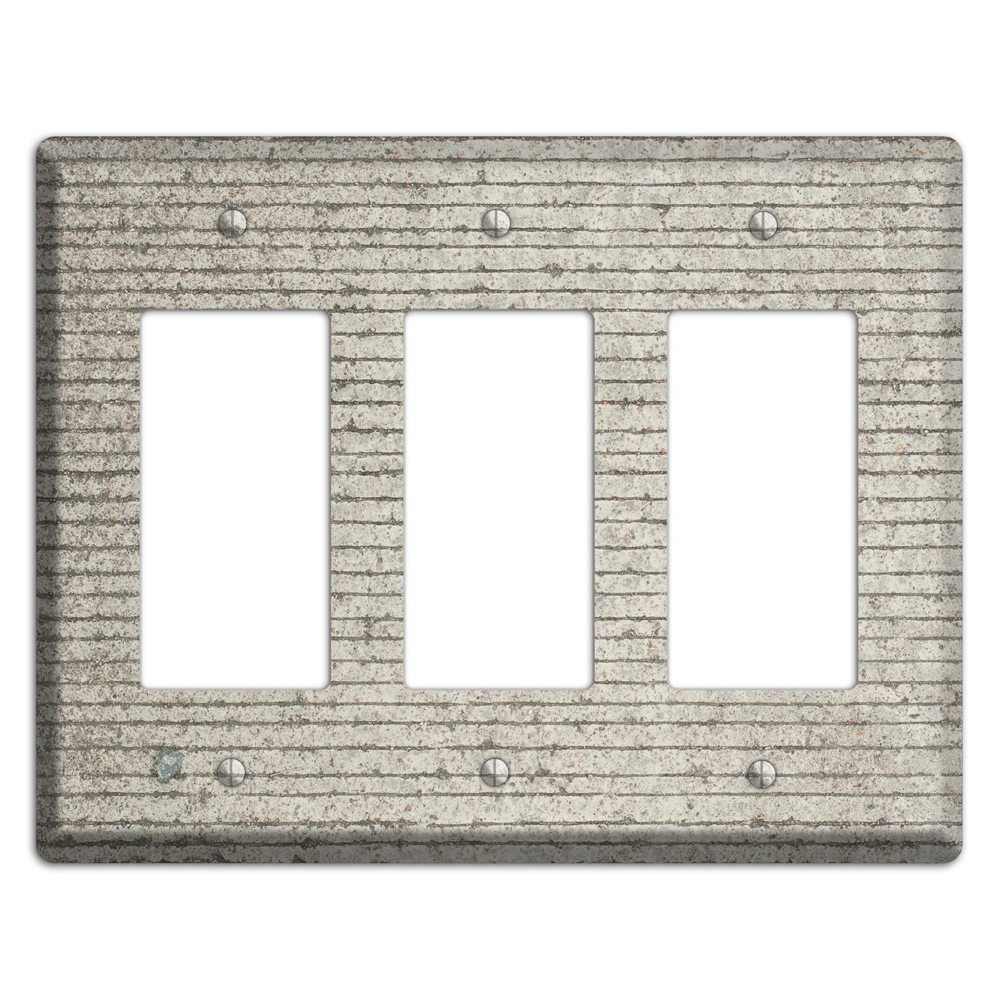 Horizontal Concrete 3 Rocker Wallplate