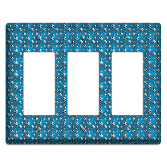 Blue with Soccer Balls 3 Rocker Wallplate