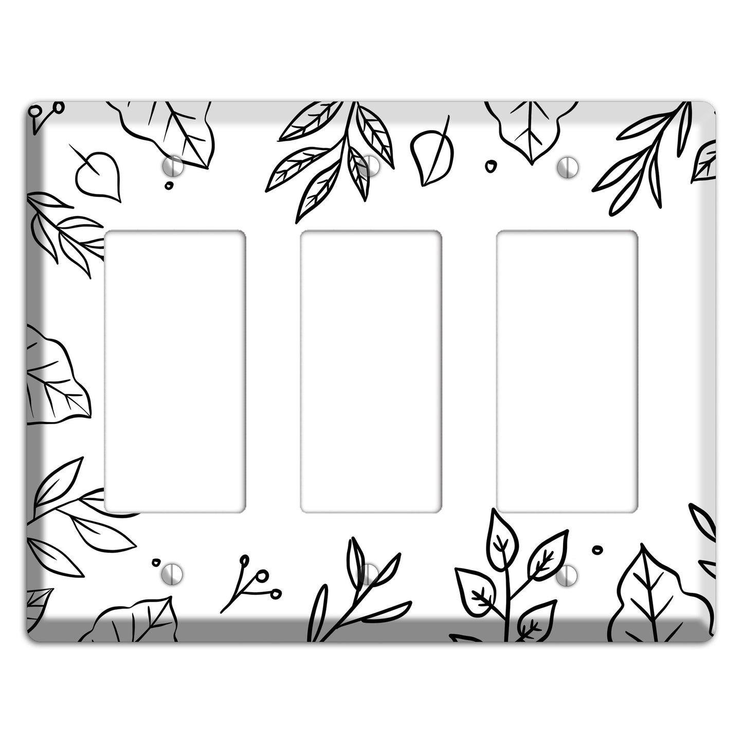 Hand-Drawn Floral 33 3 Rocker Wallplate