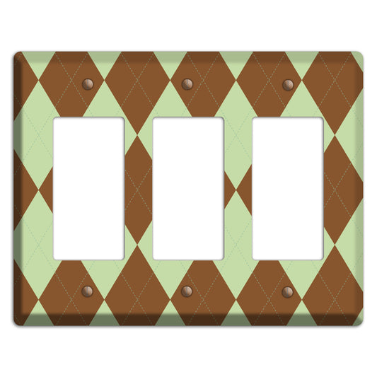 Brown Argyle 3 Rocker Wallplate