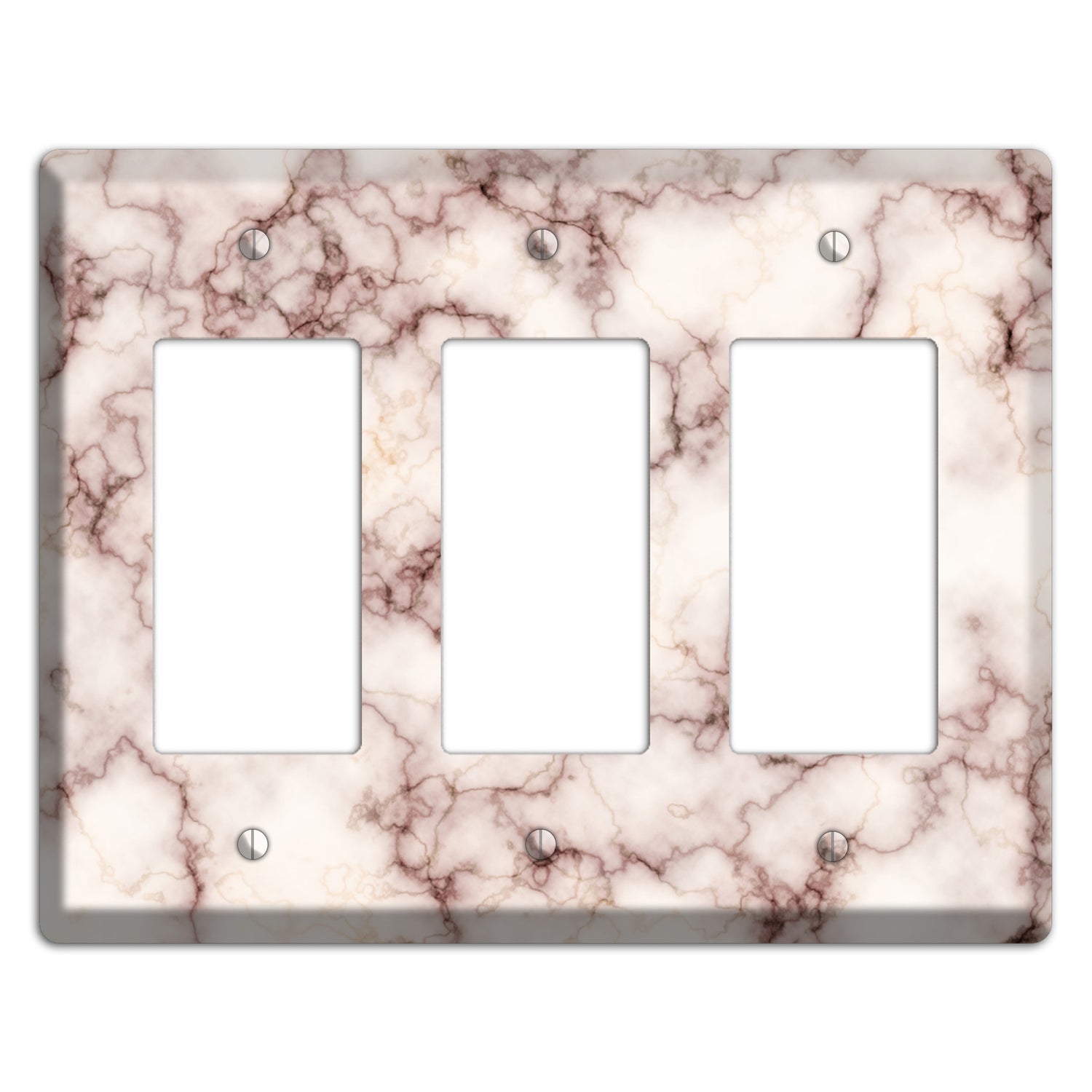 Burgundy Stained Marble 3 Rocker Wallplate