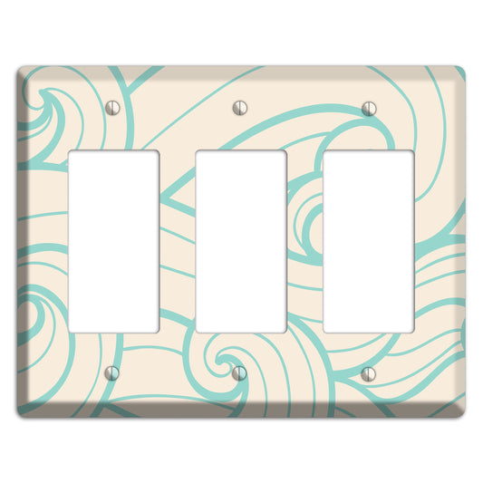 Abstract Curl Cream 3 Rocker Wallplate