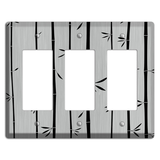 Bamboo  Stainless 3 Rocker Wallplate